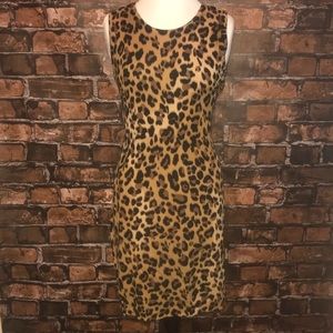 Calvin Klein cheetah print bodycon sweater dress